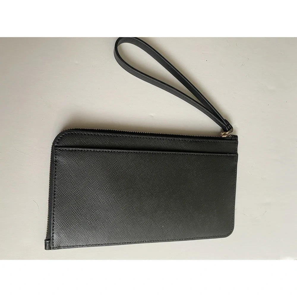 Kate Spade‎ Medium Wristlet Leather Wallet Black New